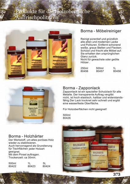 Holzbehandlung. Reiniger,Härter Zapponlack