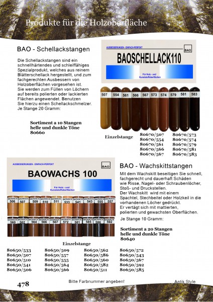 Wachskitt / Schellackstangen Seite 0382
