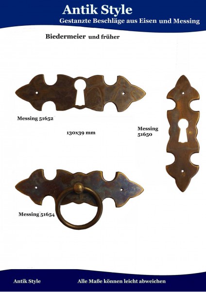 Gestanzte Beschläge für Möbel , Biedermeier und früher aus Messing. Seite 158