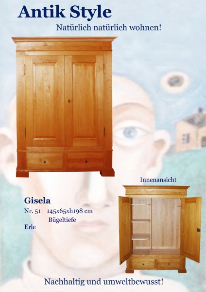 Vollholzmöbel Erle Kleiderschrank Gisela Seite 04671