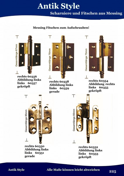 Fitschen aus Messing Seite 277
