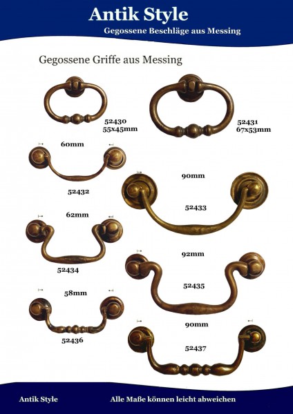 Gegossene Griffe für Möbel Seite 202