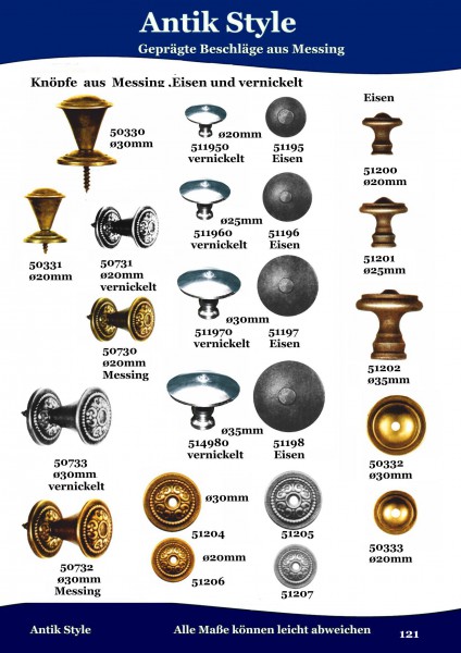 Ringe und Knöpfe aus Messing und Eisen. Seite 121