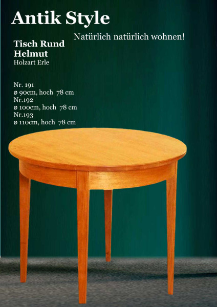 05 Vollholzmöbel Erle Runde Tische Seite 0442