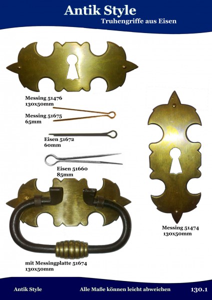 Gestanzte Beschläge,Truhengriffe , Biedermeier aus Messing. Seite 162