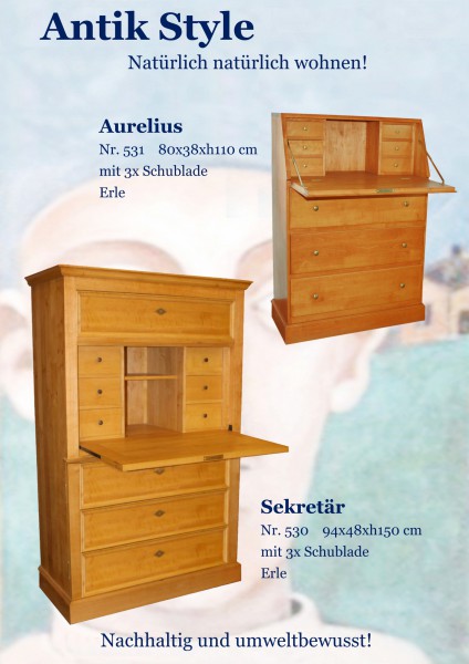 Massivholzmöbel Erle Sekretäre Seite 0480