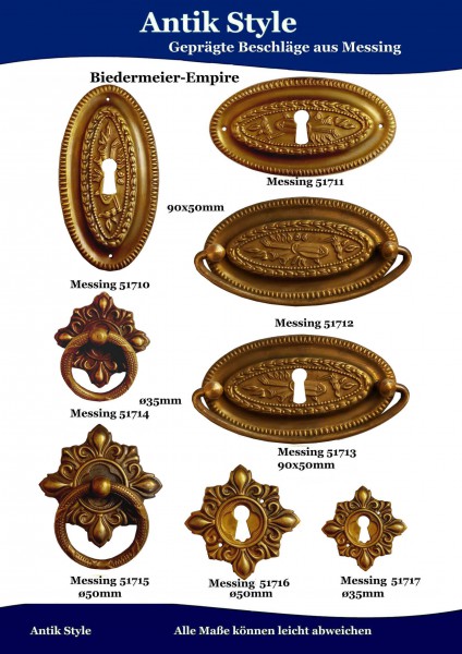 Geprägte Beschläge für Möbel , Biedermeier-Empire aus Messing Seite 171