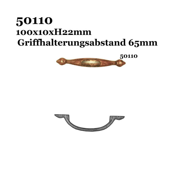 Bügelgriff messing100x10mm