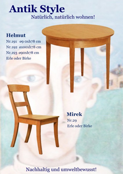 Vollholzmöbel Erle Runde Tische Seite 0442