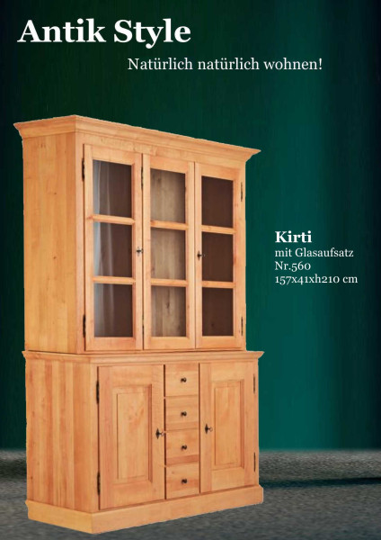 61 Massivholzmöbel Erle Glasschschrank Kirsti Seite 0475
