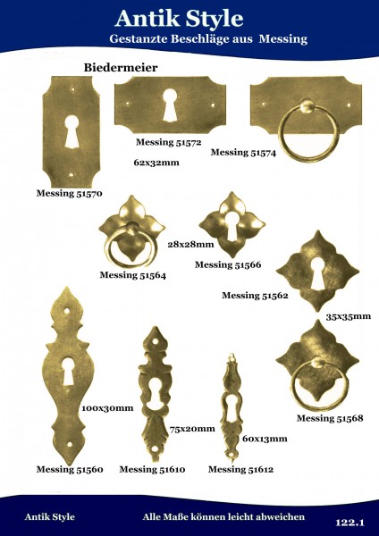 Gestanzte Beschläge für Möbel , Biedermeier aus Messing. Seite 148