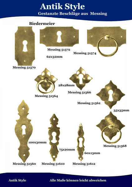 Gestanzte Beschläge für Möbel , Biedermeier aus Messing. Seite 148