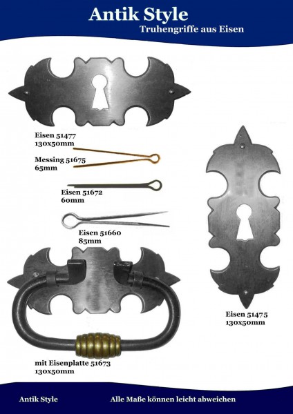 Gestanzte Beschläge,Truhengriffe , Biedermeier aus Eisen. Seite 163