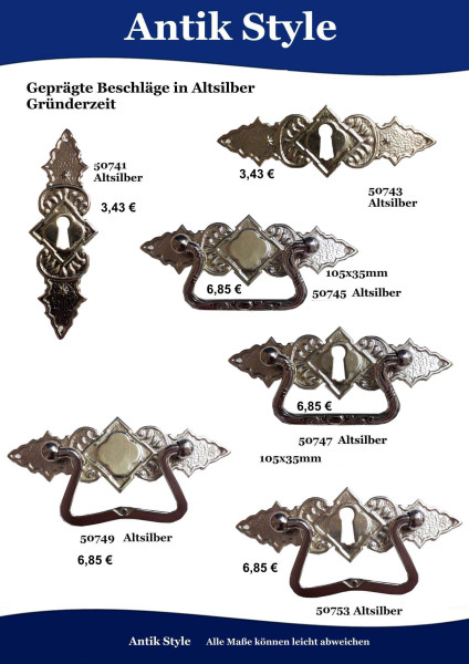 Geprägte Beschläge für Möbel ,Gründerzeit Seite 74