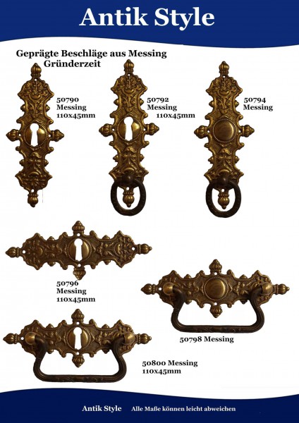 Geprägte Beschläge aus Messing, für Möbel ,Gründerzeit Seite 81