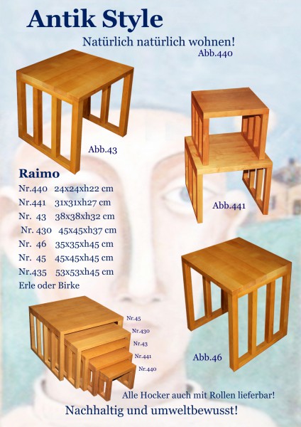 Massivholzmöbel Erle Hocker Raimo Seite 0460