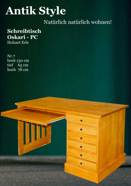 07 Schreibtische 130x65x Höhe 78cm