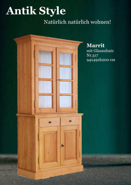 51 Vollholzmöbel Erle Glasschschrank Marrit Seite 0476