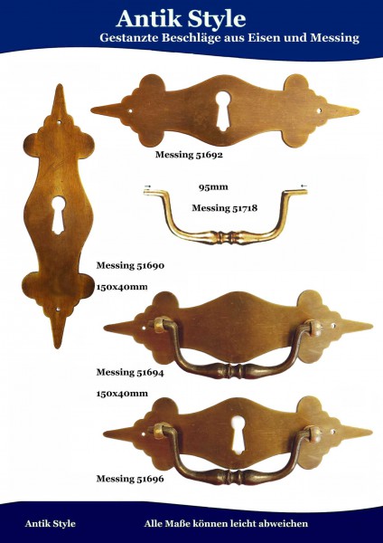 Gestanzte Beschläge für Möbel , Biedermeier aus Messing Seite 168