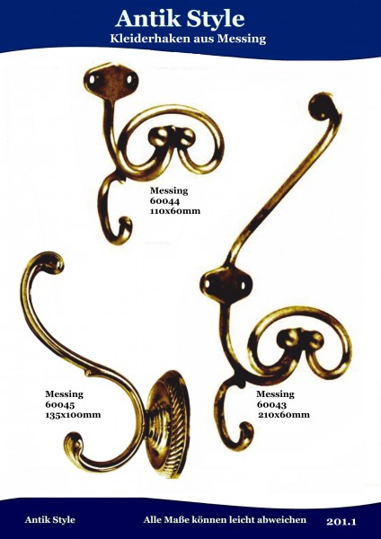 Kleiderhaken aus Messing Seite 247