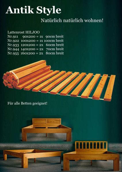 Massivholzmöbel Erle Lattenrost Seite 05178