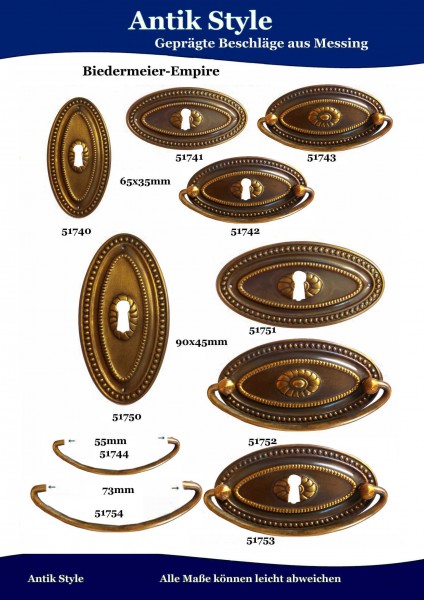 Geprägte Beschläge für Möbel , Biedermeier-Empire aus Messing Seite 173