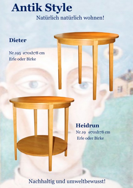 Vollholzmöbel Erle Runde Tische Seite 0444