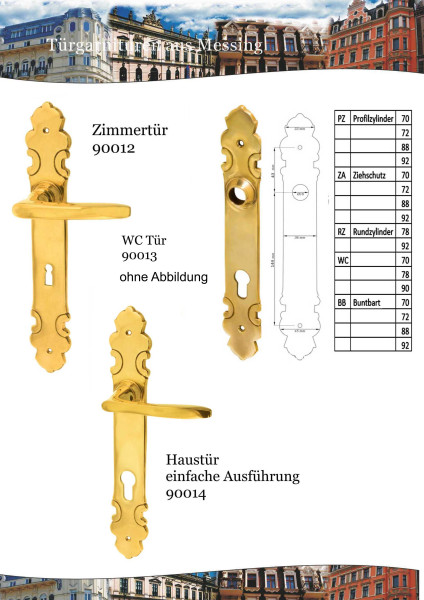 Türgarnitur Messing Jugendstil Garnitur– Antik-Style-Berlin/Groß Kreutz