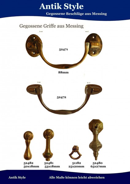 Gegossene Griffe und Klöppel für Möbel Seite 203