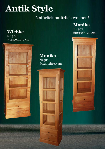 44 Vollholzmöbel Erle Glasschschrank Seite 0478