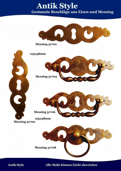 Gestanzte Beschläge für Möbel , Biedermeier aus Messing und Eisen Seite 169
