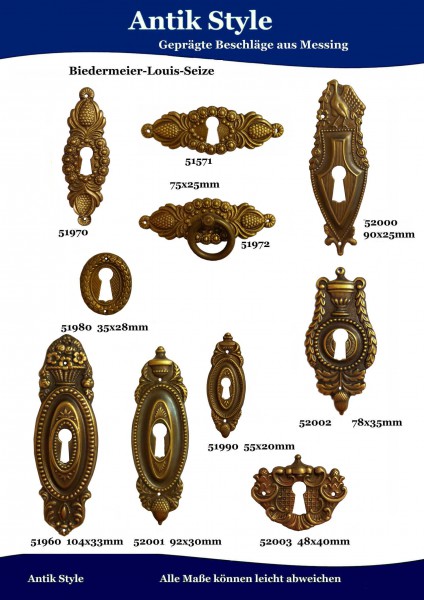 Geprägte Beschläge für Möbel , Louis-Seize und früher aus Messing. Seite 187