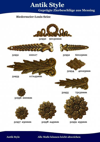 Geprägte Beschläge für Möbel , Louis-Seize und früher aus Messing. Seite 186