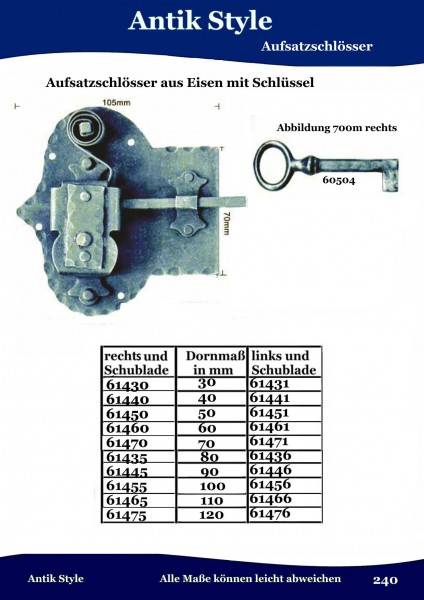 Aufsatzschlösser Seite 299