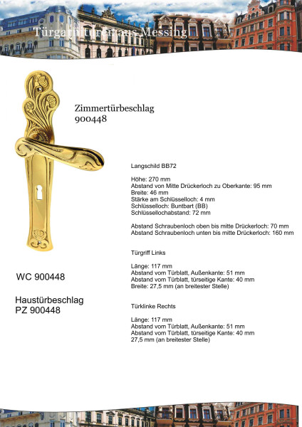 Türgarnitur Jugendstil Messing floral– Antik-Style-Berlin/Groß Kreutz
